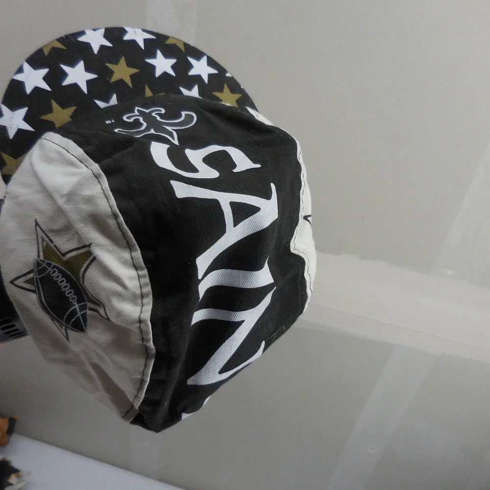 Vintage New Orleans Saints NFL Team Hat Childrens Painter Cap Stars Black White